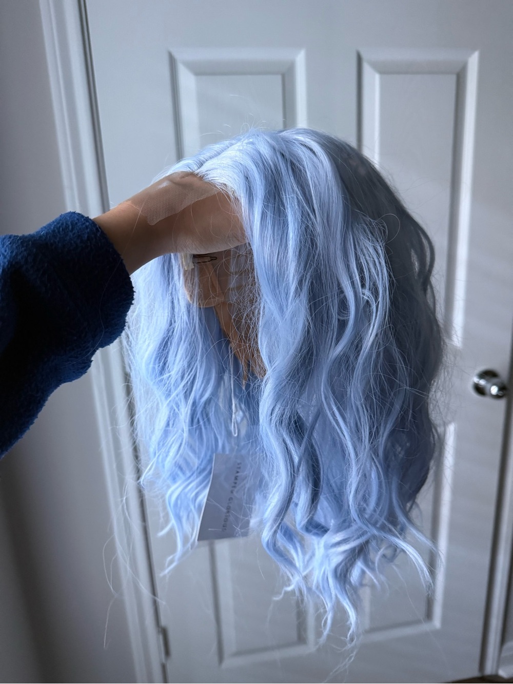 Light Blue Wavy Lace Front Wig